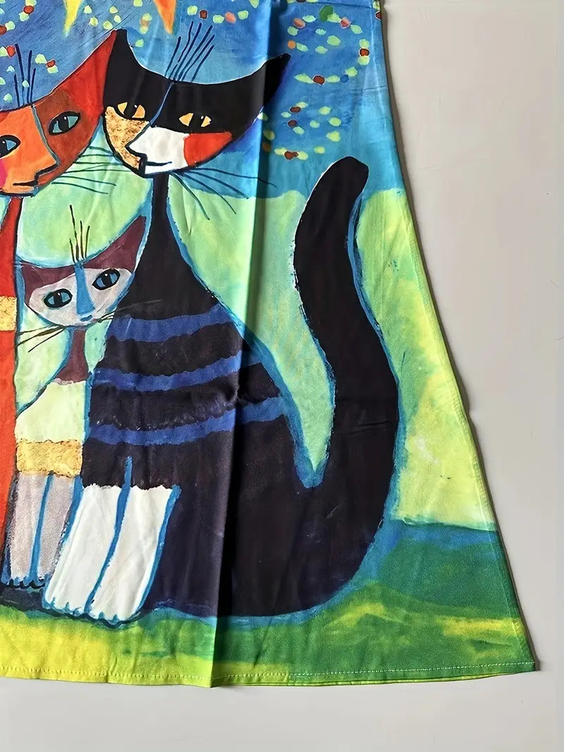 Nyraia – Colorful Artistic Printed Sleeveless Dress