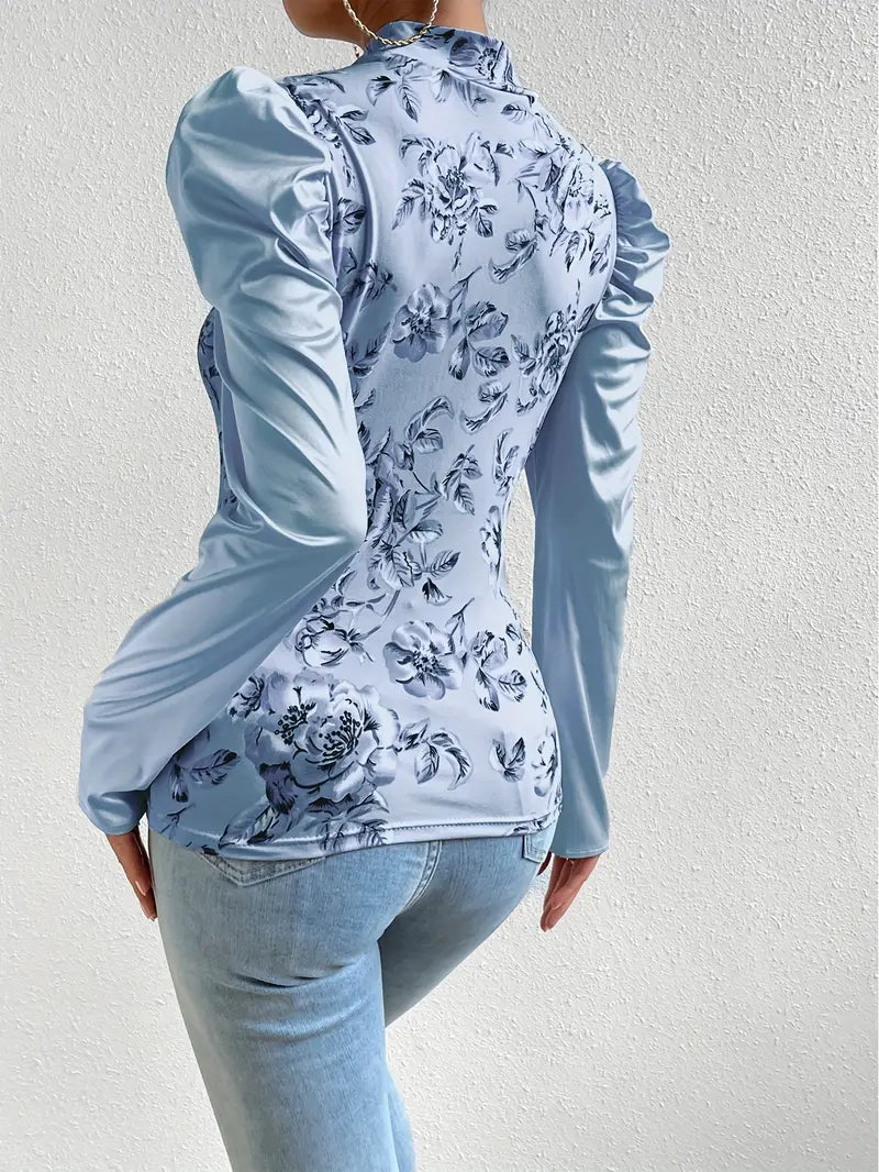 Lilienne - Vintage-style Long-sleeved Satin Blouse