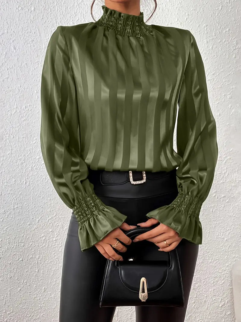 Lykke – Elegant Striped Satin Blouse