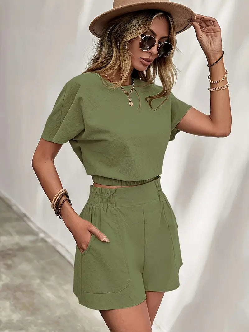 Aminna – Elegant Top and Shorts Set