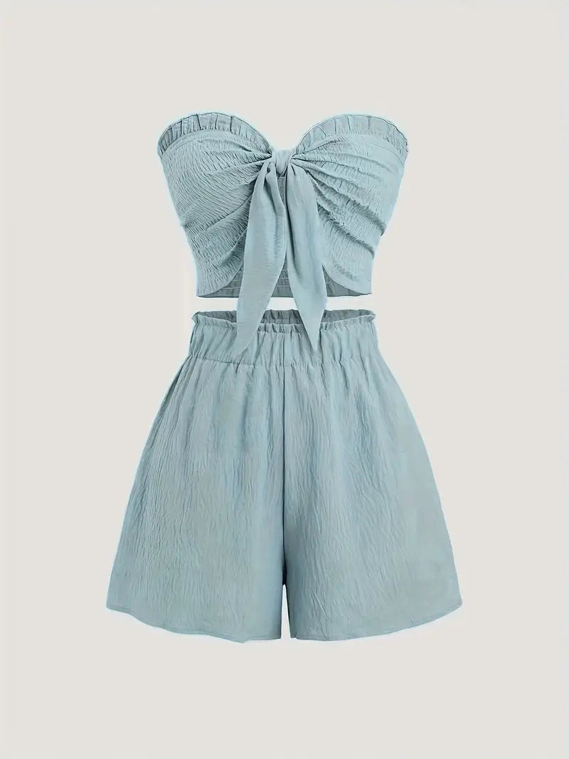 Ivigail – Structured Bandeau Set with Bow