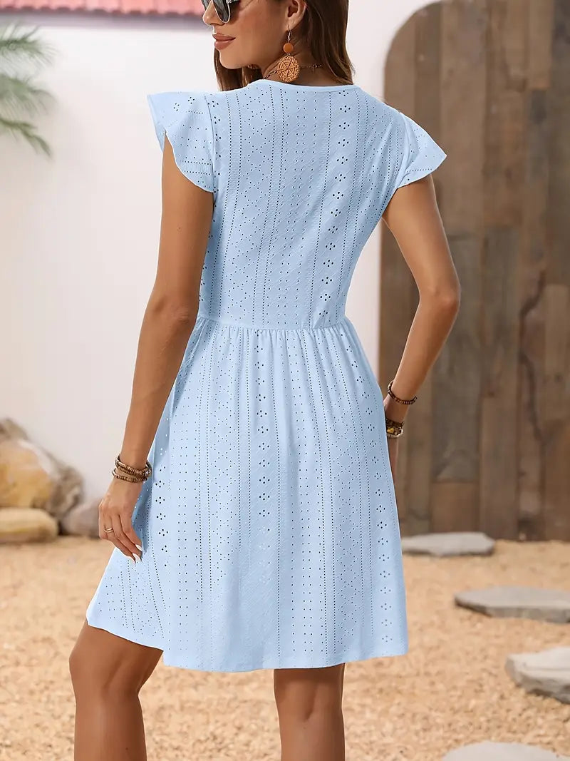 Bonnie – Charming V-neck Cotton Lace Dress