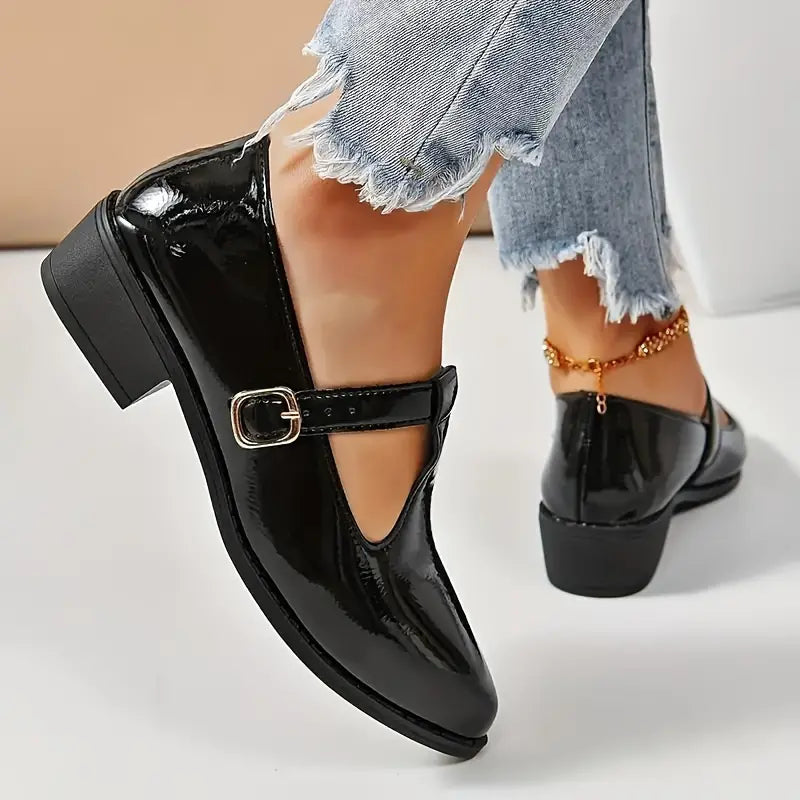 Salma – Stylish Black Leather Shoes