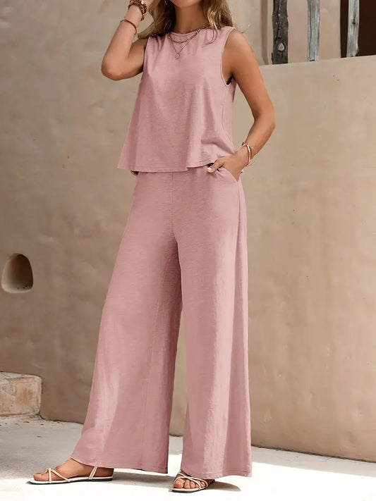 Remy – Elegant Sleeveless Top and Pants Set