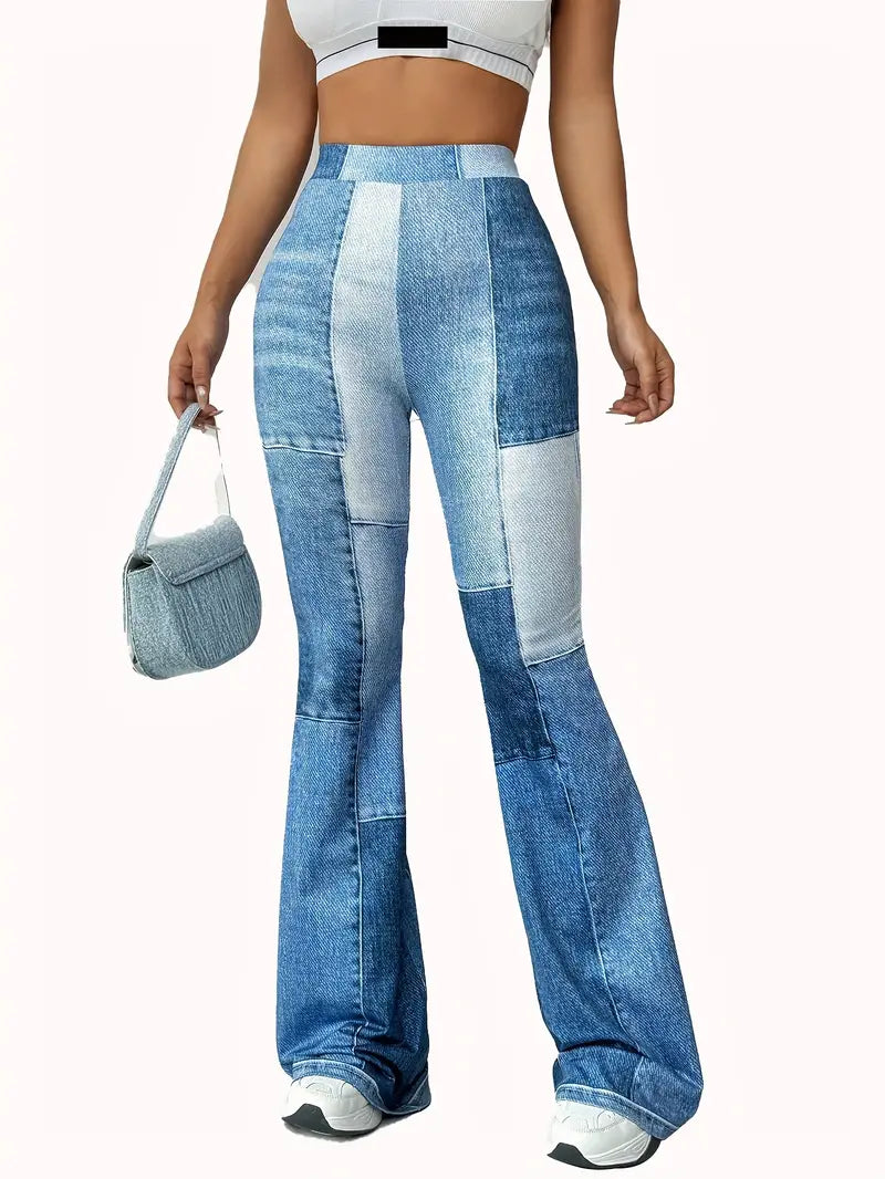 Elyssara - Stylish Patchwork Flared Trousers