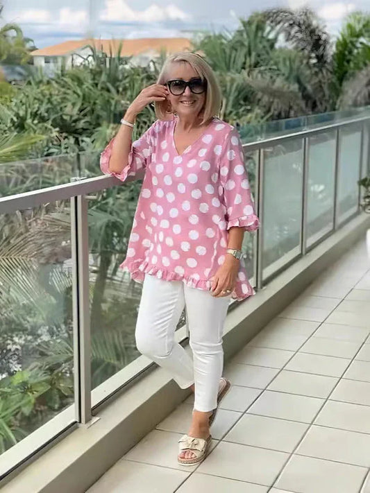 Valerie – Stylish Polka Dot Top