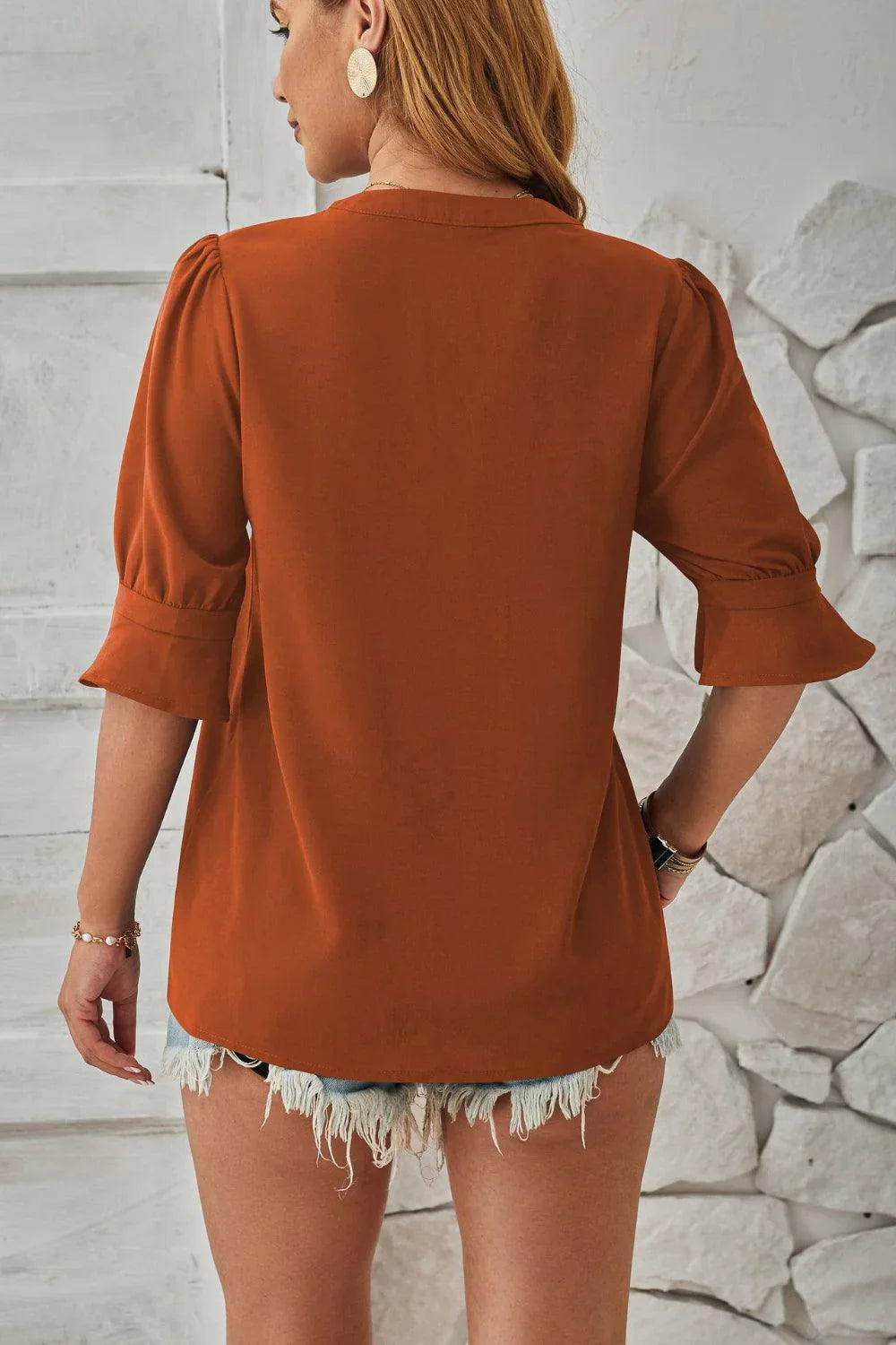 Zeline – Charming Puff Sleeves Blouse