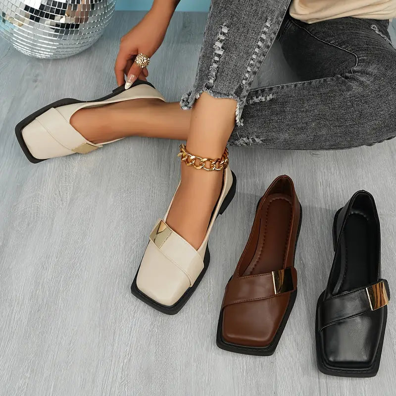 Eldraine – Elegant Leather Loafers with Square Toe