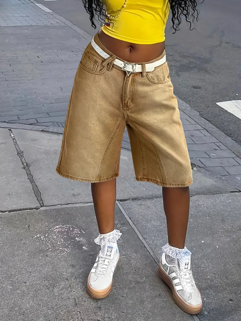 Sylvarine – Stylish Wide Leg Denim Shorts