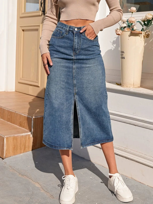 Xyrah – Classic Denim Skirt