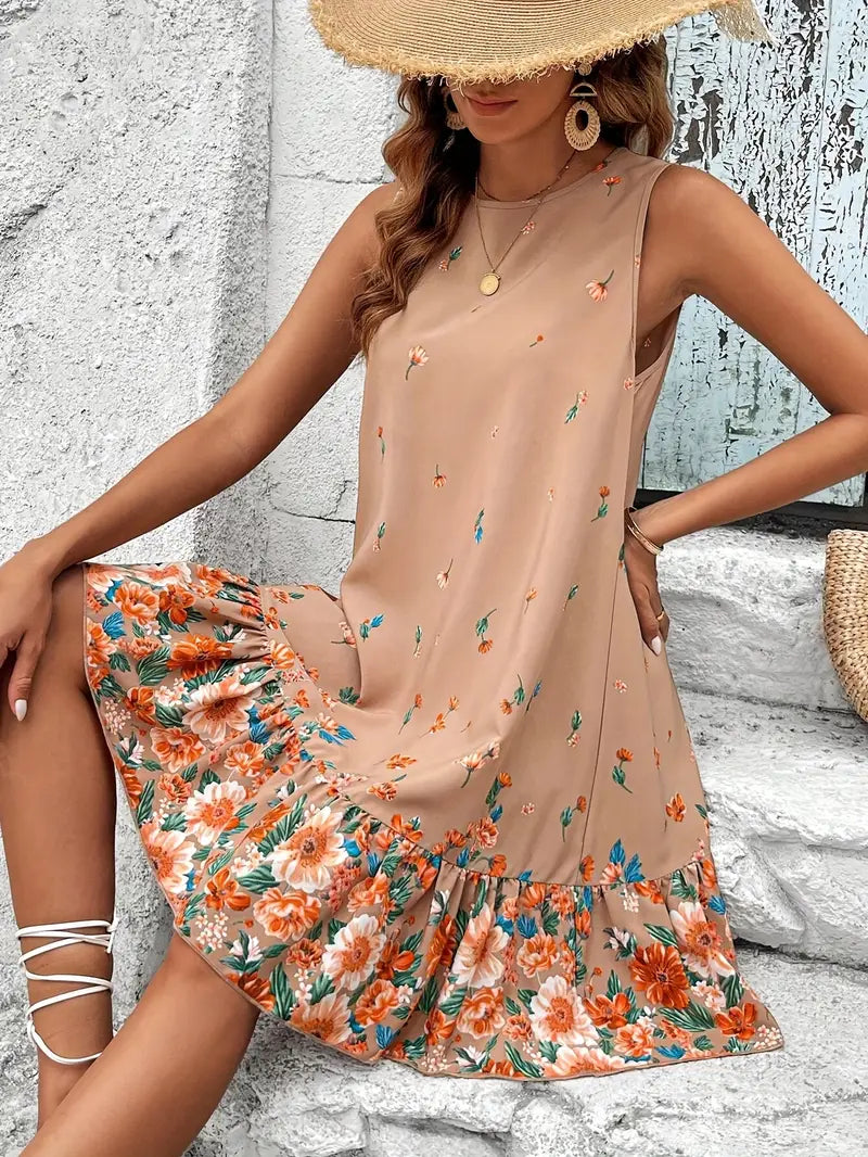 Velithra – Sleeveless Ruffle Hem Dress