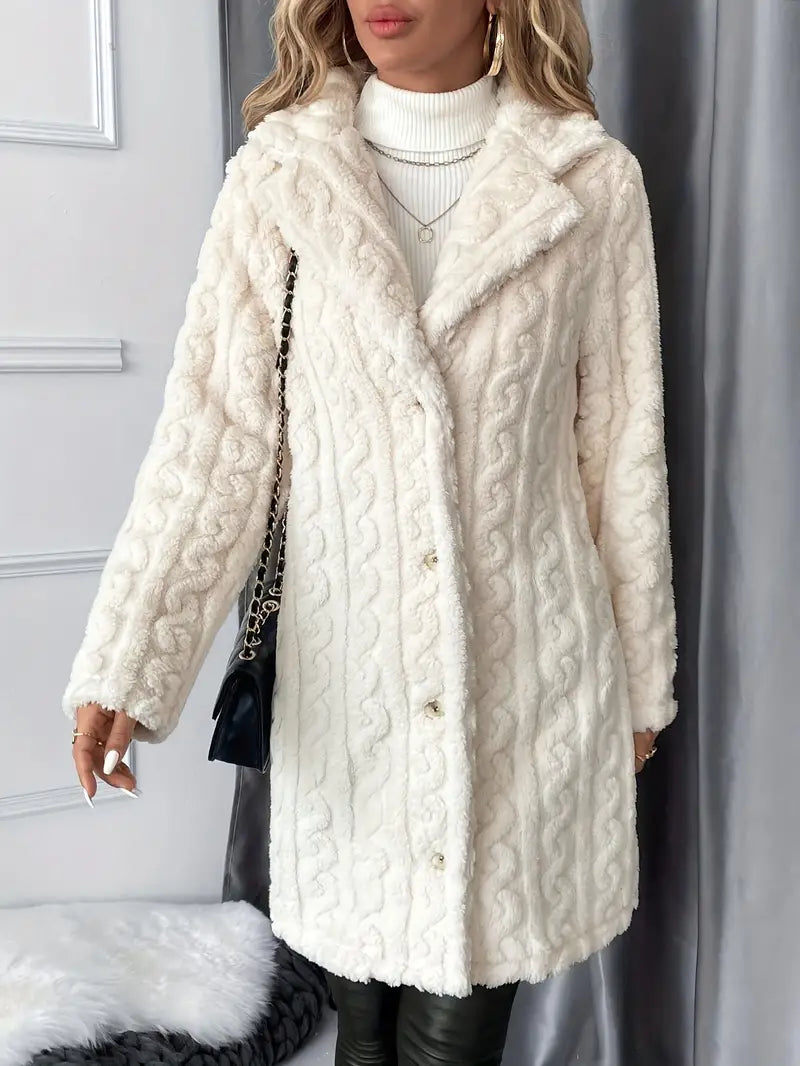 Myeong – Elegant Mid-length Plush Coat