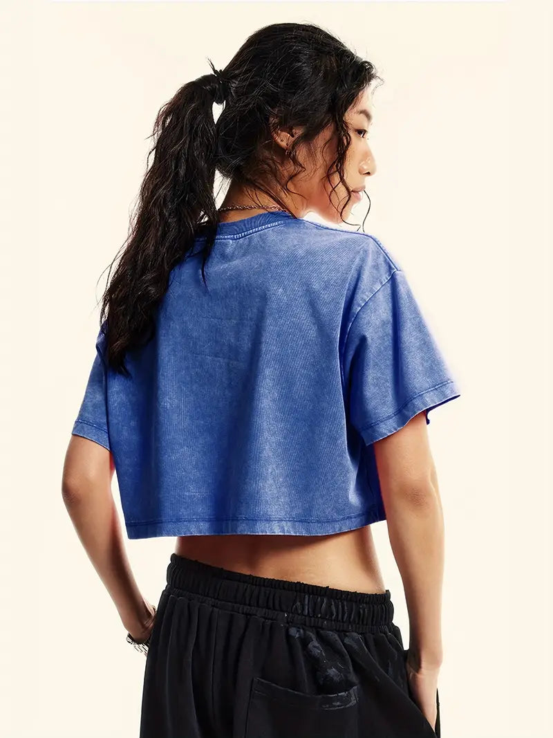 Lenore – Oversized Vintage Washed Crop T-Shirt