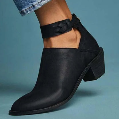 Arcadia – Leather Block Heel Ankle Boots
