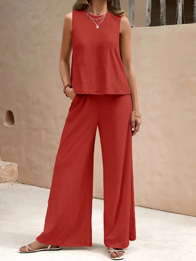Remy – Elegant Sleeveless Top and Pants Set