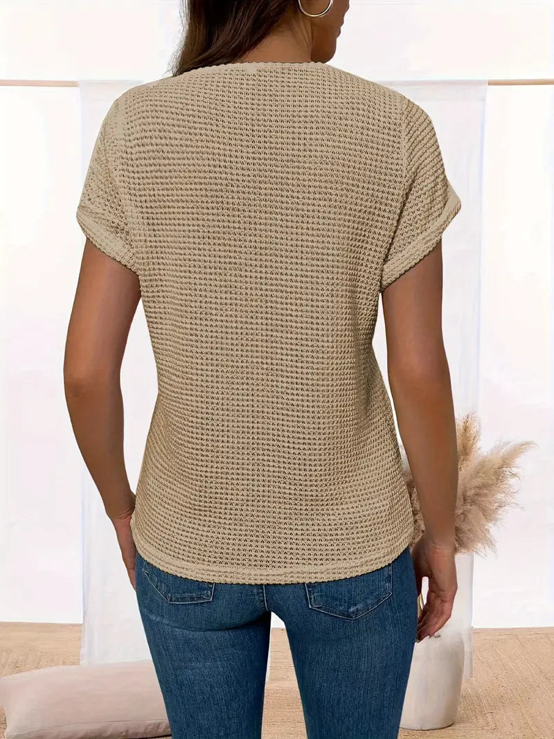 Yzendra – Stylish Crochet Knit Top