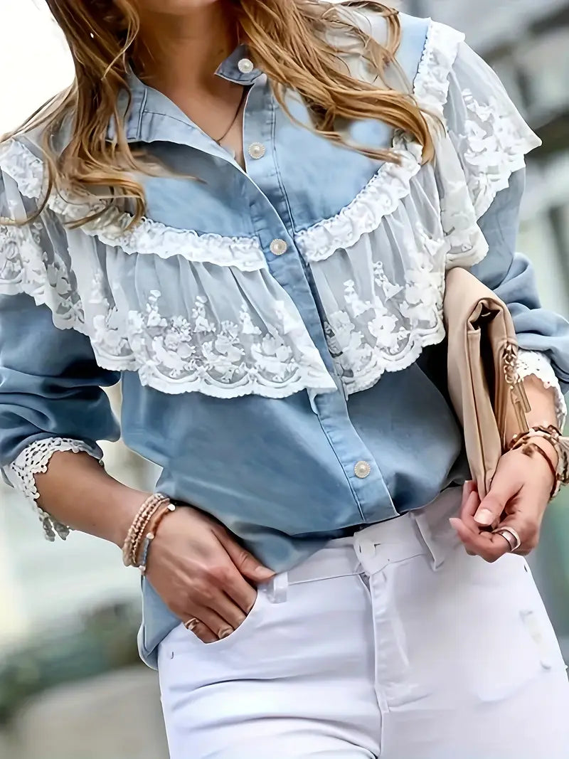 Isolde – Chic Cotton Denim Blouse