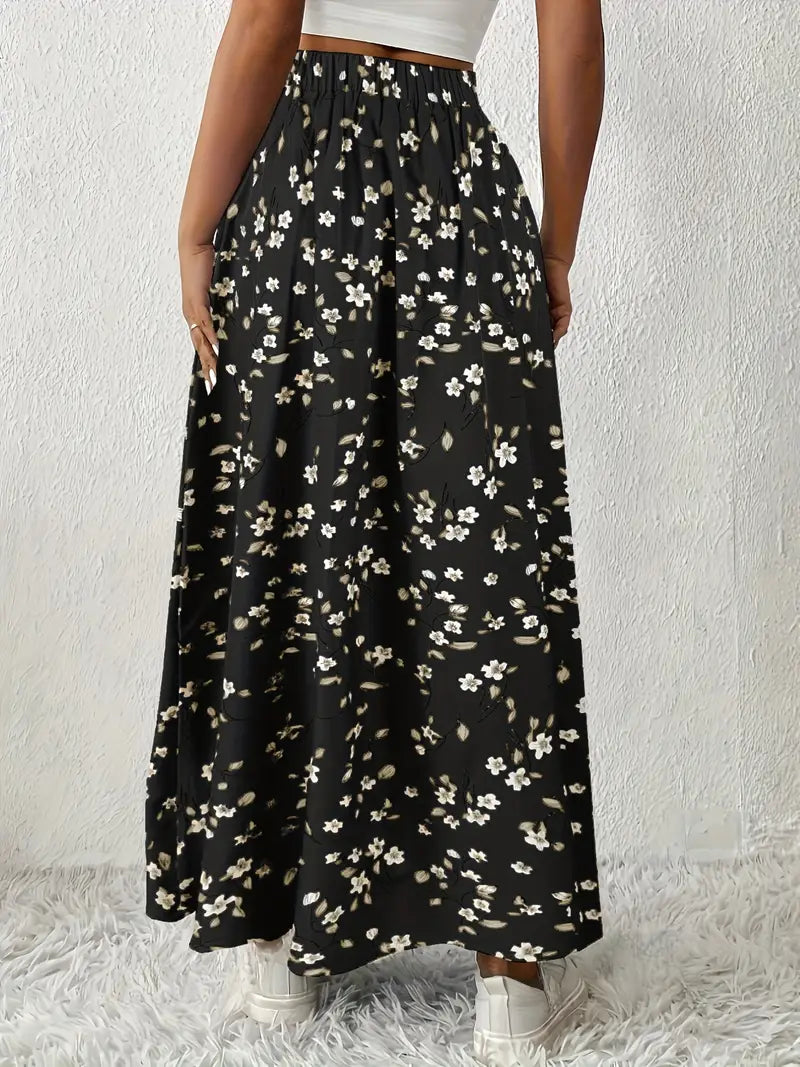 Louvina – Maxi Skirt with Floral Slit