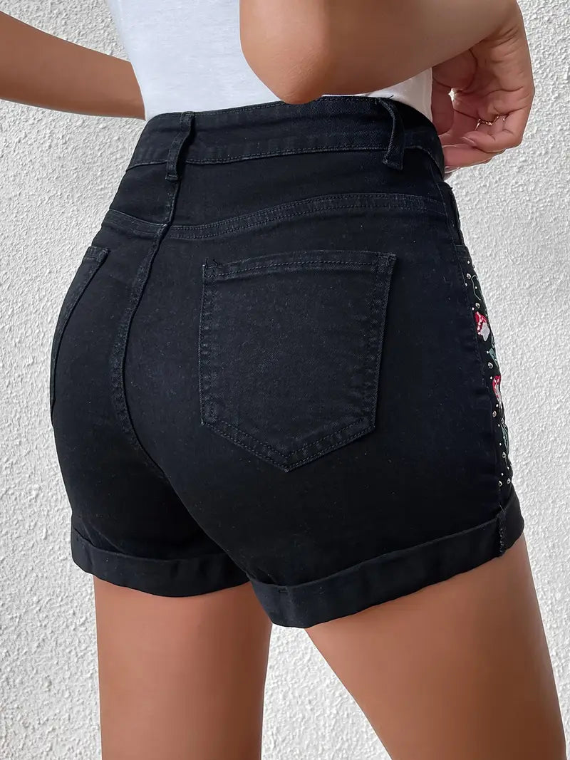 Zephyria – Stylish High Waist Cotton Denim Shorts