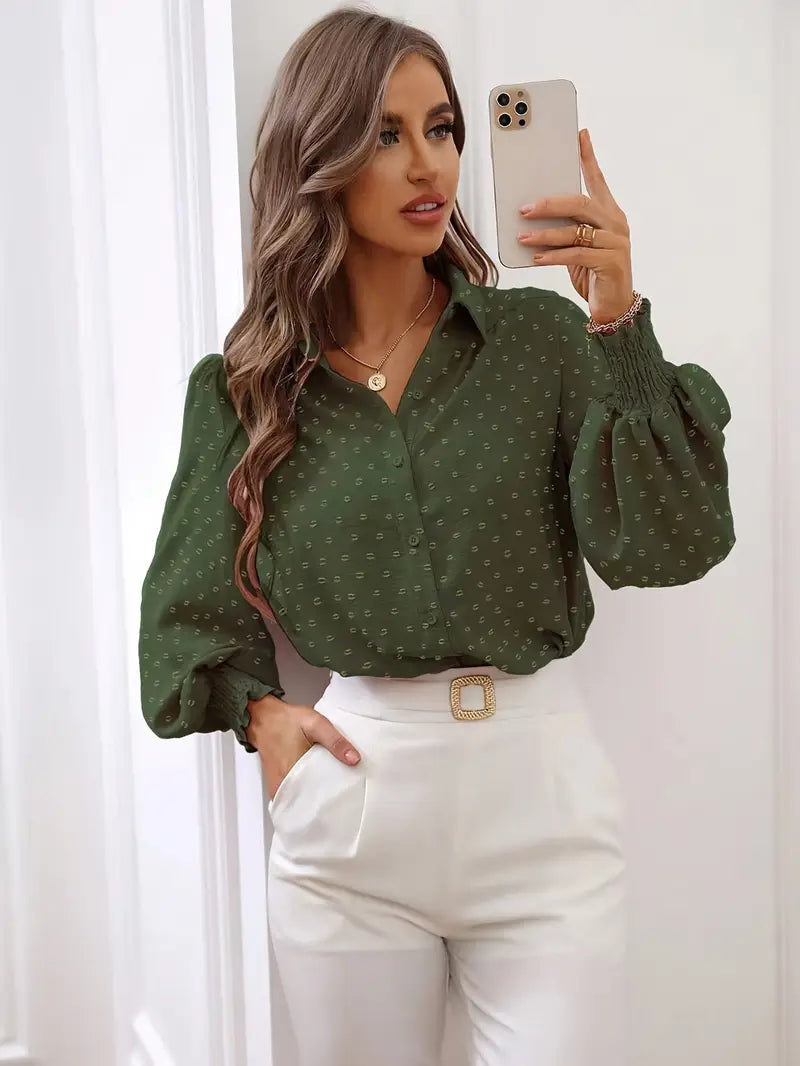 Alba – Stylish Smocked Cuff Sleeves Blouse