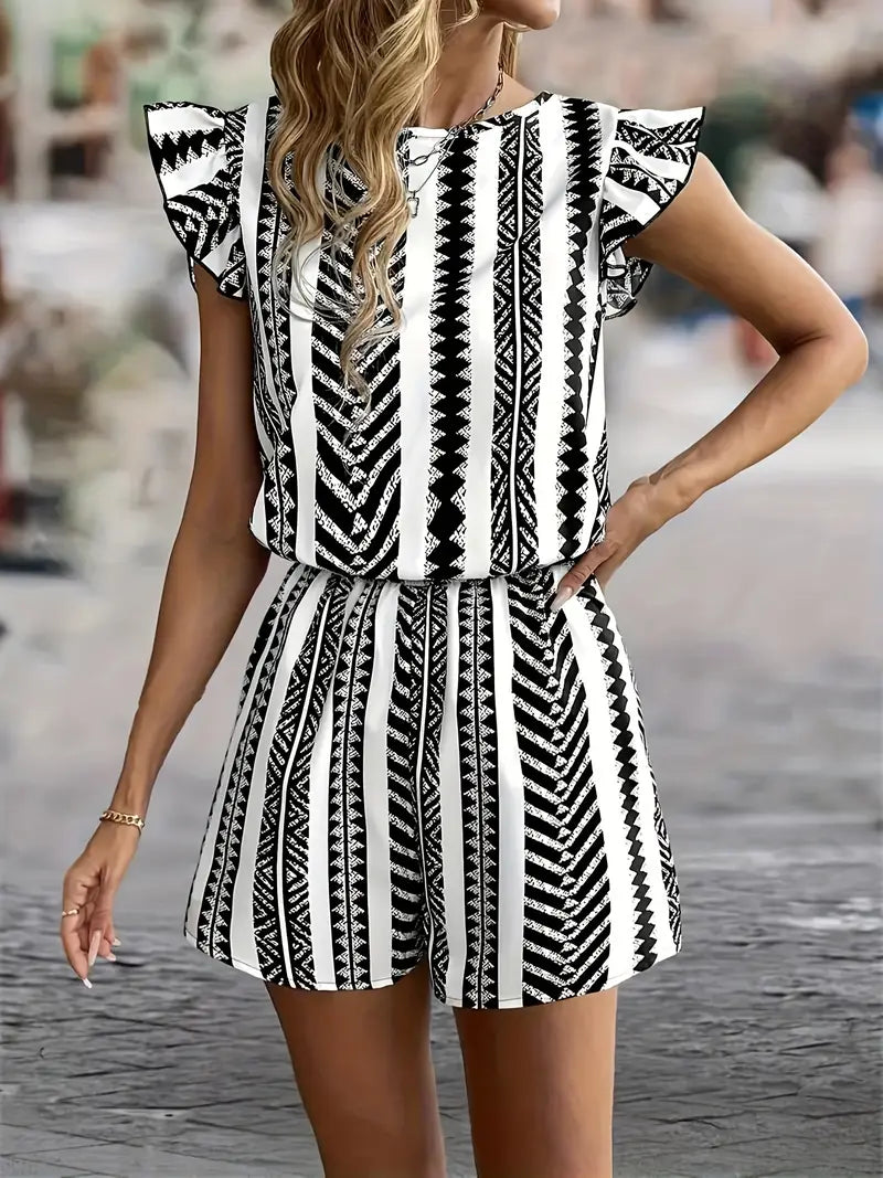 Tara – Trendy Flutter Sleeves Romper