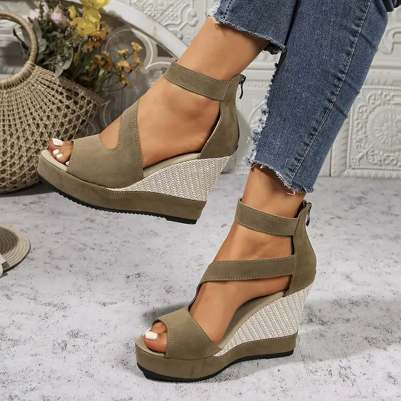 Oriane – Elegant Wedge Sandals in Espadrille Style