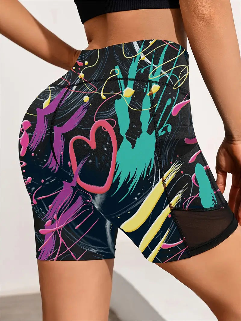 Lyricca – High-waist Biker Shorts with Pockets
