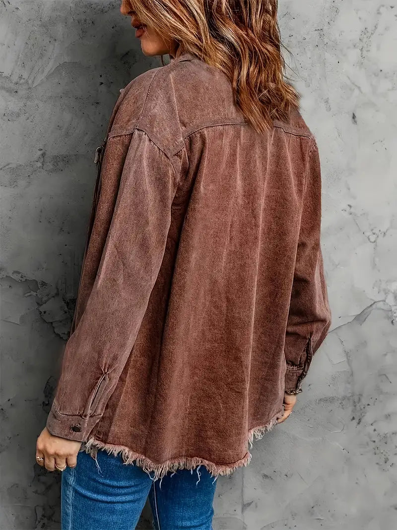 Wisteria – Brown Cotton Denim Jacket