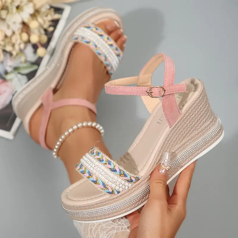 Chiarae – Boho-inspired Platform Wedge Sandals