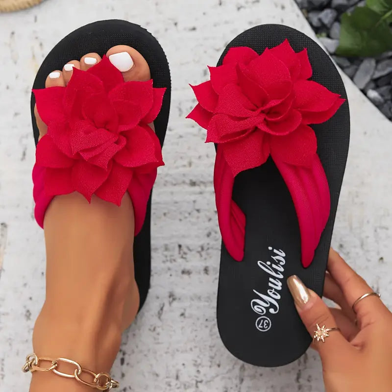 Lirienne – Platform Floral Flip-flops