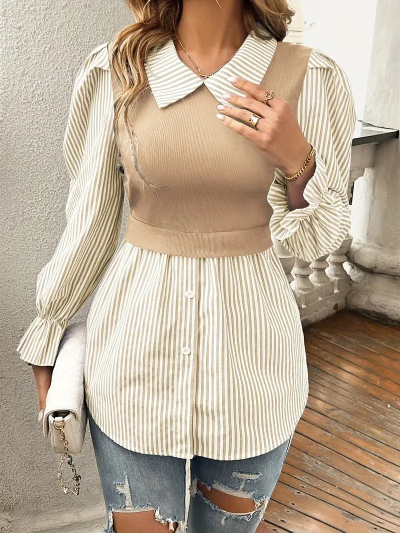 Chinee – Stylish Cotton Two-layer Effect Top