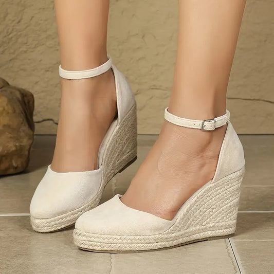 Hanalyn – Suede Ankle Strap Wedge Espadrille