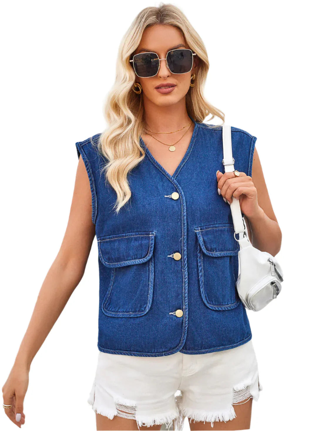 Meilani – Stylish Sleeveless Denim Vest