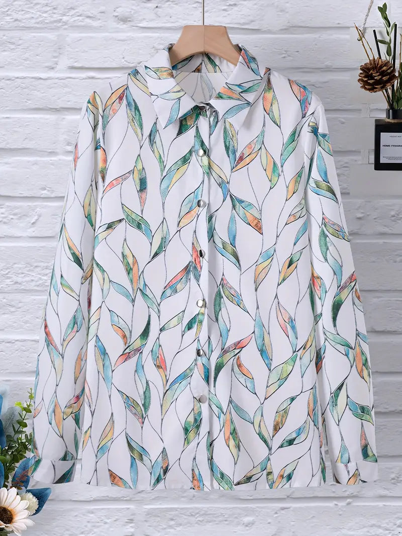 Elsinira – Stylish Printed Blouse with Buttons