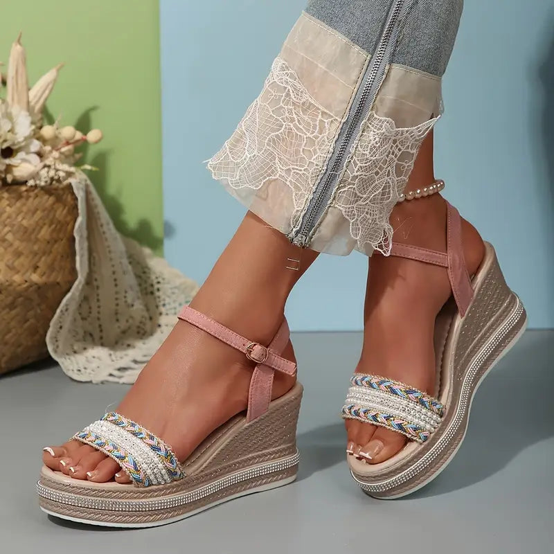 Chiarae – Boho-inspired Platform Wedge Sandals