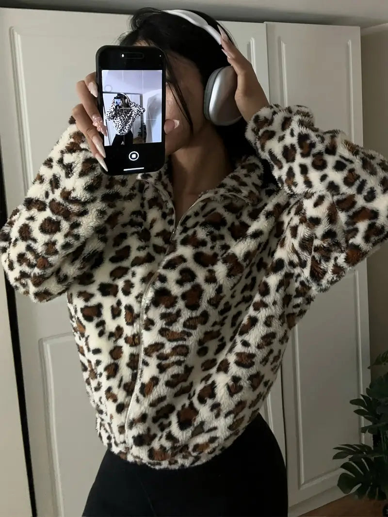 Nellie – Leopard Print Fur Jacket
