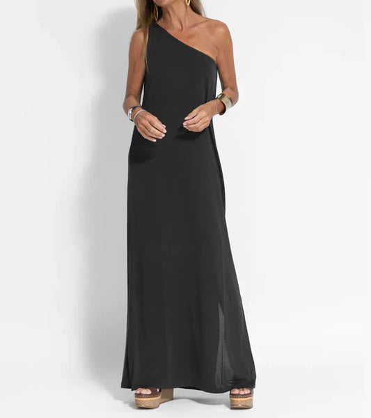 Braiden – Elegant One Shoulder Maxi Dress