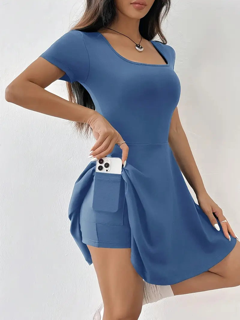Gudrun – Chic Skater Dress with Shorts and Pocket
