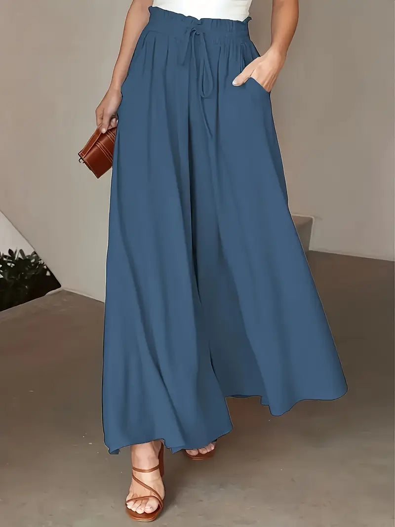 Bethy – High Waist Drawstring Wide-leg Trousers