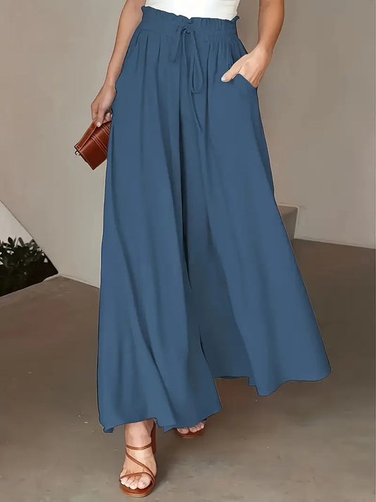 Bethy – High Waist Drawstring Wide-leg Trousers