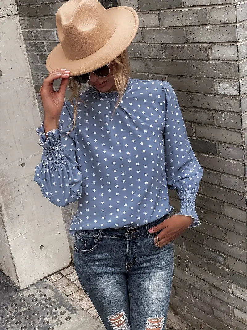 Agalina – Vintage-Style Puff Sleeve Blouse