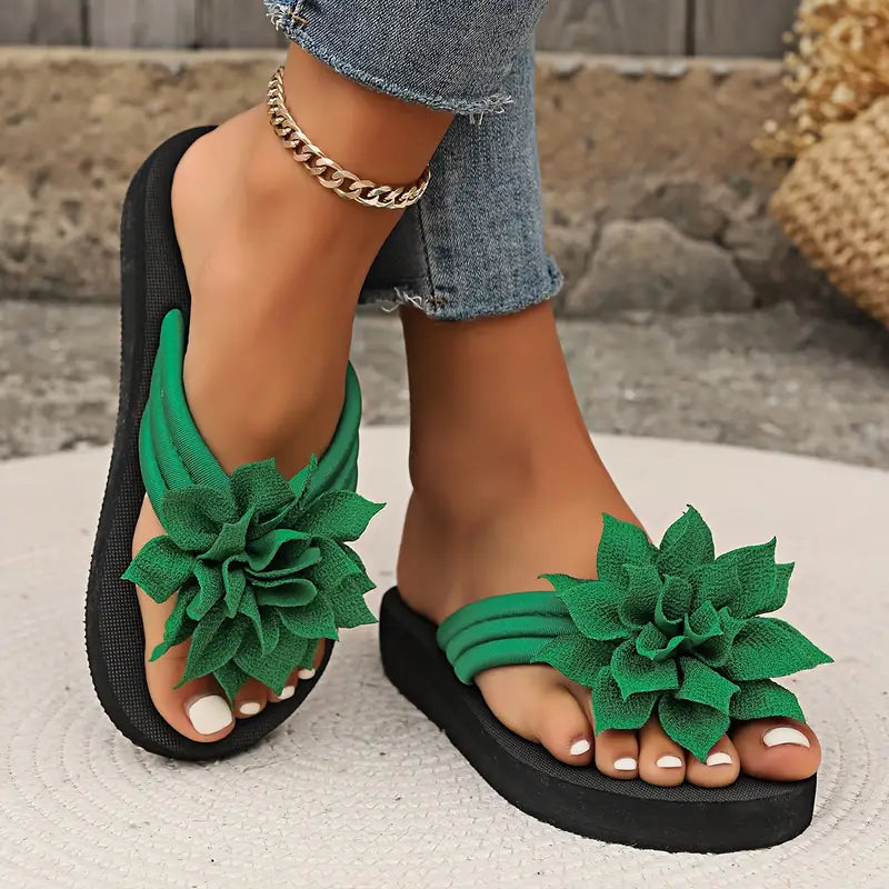 Lirienne – Platform Floral Flip-flops