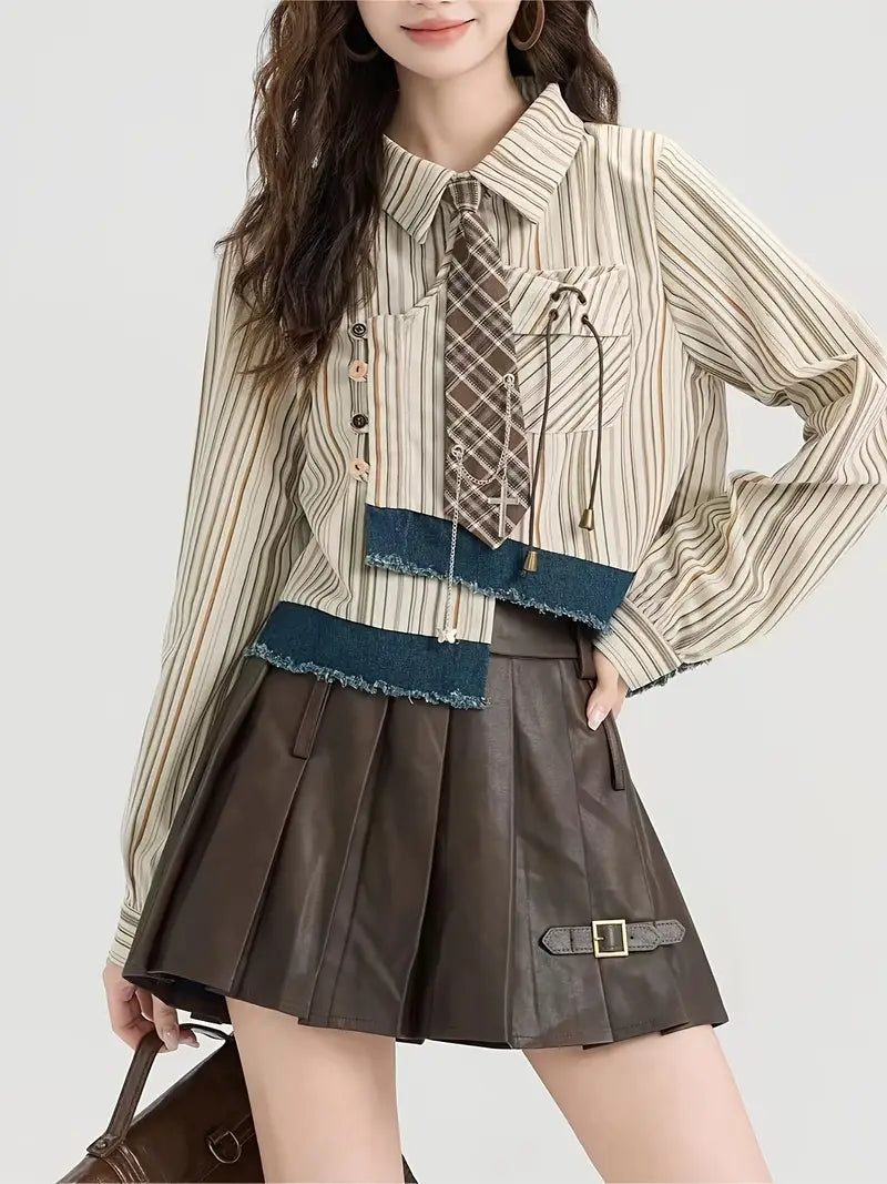 Oaklynn – Striped Cotton Blouse