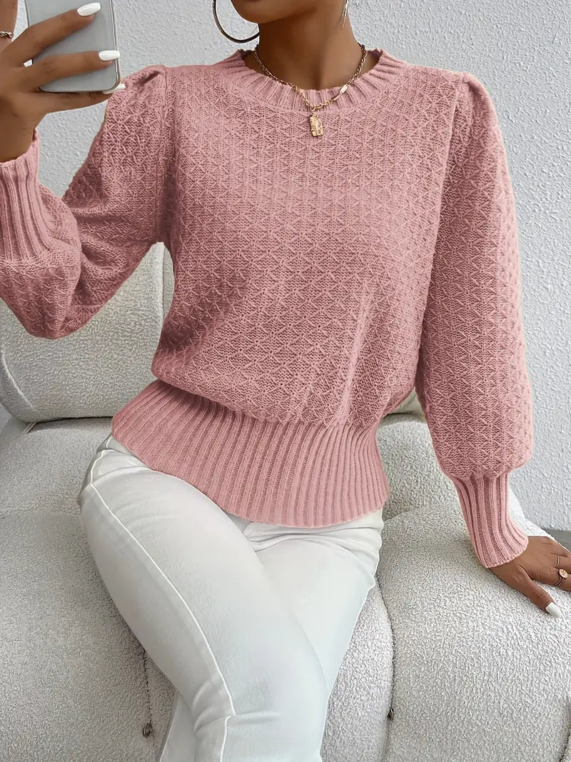 Charmela – Elegant Puff Sleeves Sweater