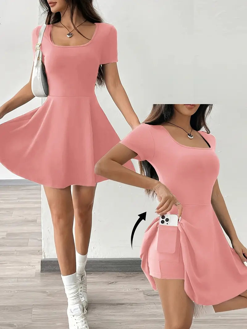 Gudrun – Chic Skater Dress with Shorts and Pocket