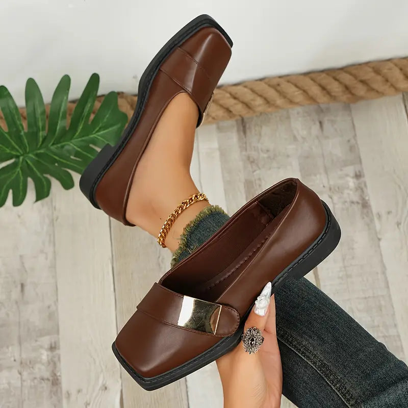 Eldraine – Elegant Leather Loafers with Square Toe