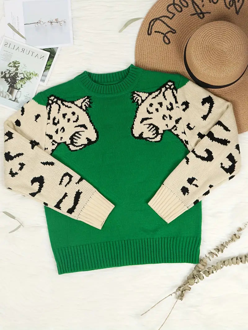 Brynlee – Vibrant Leopard Print Sweater