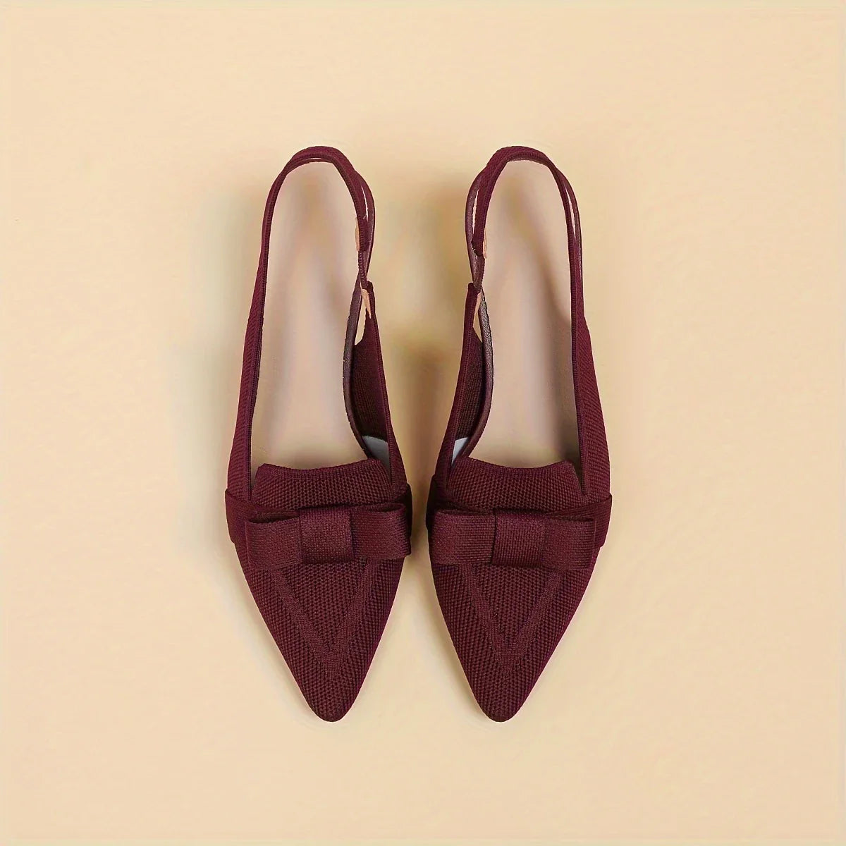 Caelina – Pointed Toe and Bow Slingback Block Heels