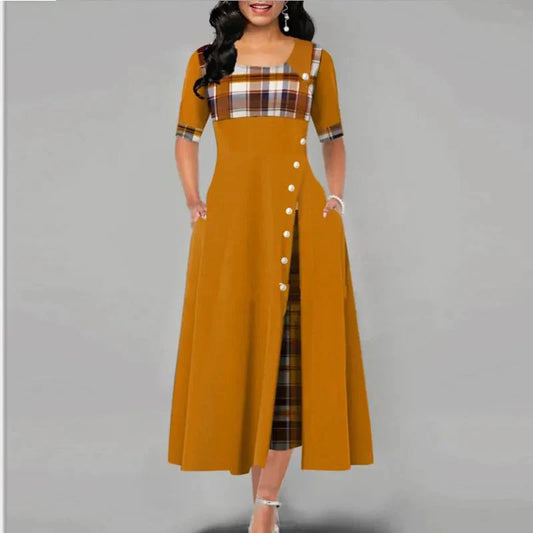 Farida - Plaid Maxi Dress