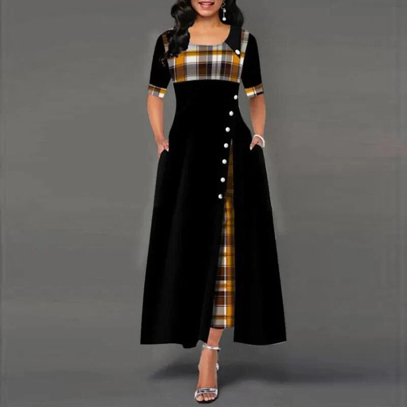 Farida - Plaid Maxi Dress